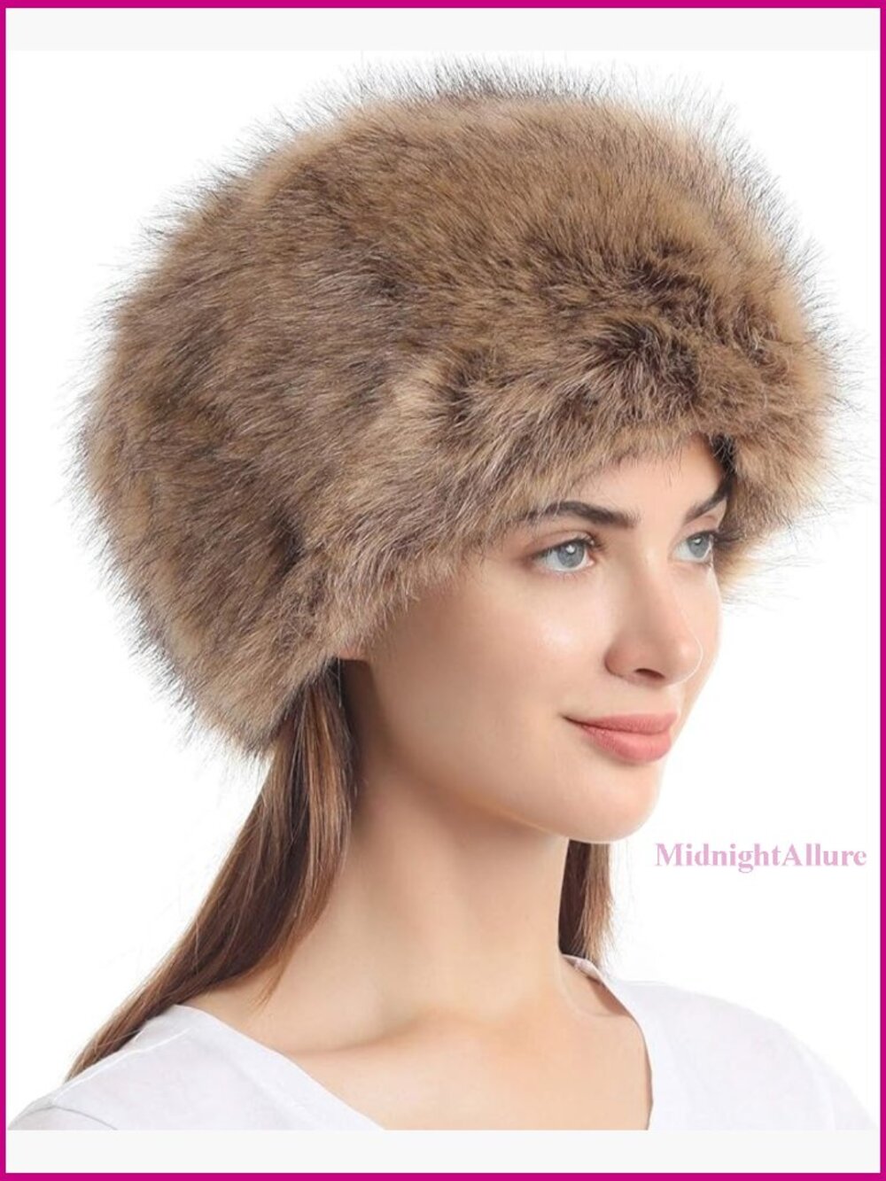 Women's Faux Fur Beanie Winter Warm Stretch Cossack Russian Style Hat